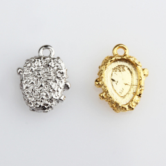 925 Sterling Silver Gemstone Hammered Pear Charm