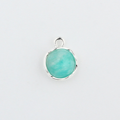 925 Sterling Silverround Pendant Mounting For 6.5Mm Gemstone Diy
