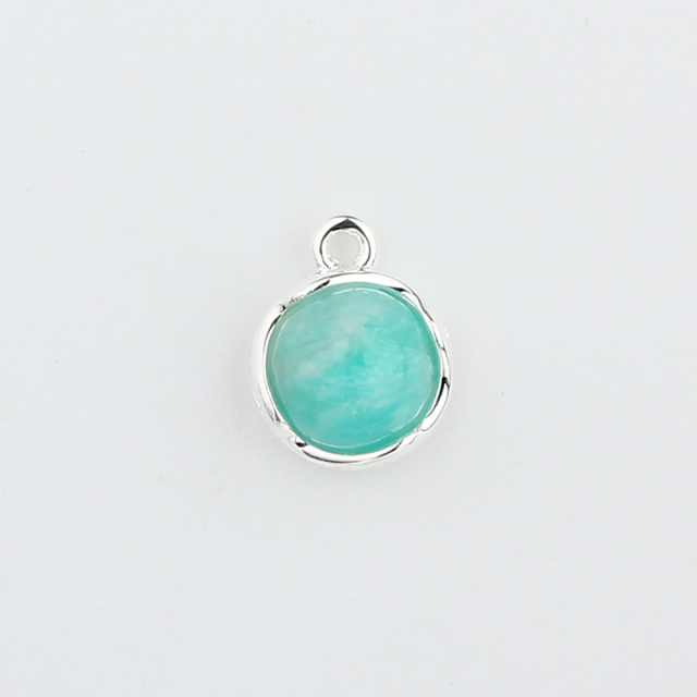 925 Sterling Silverround Pendant Mounting For 6.5Mm Gemstone Diy