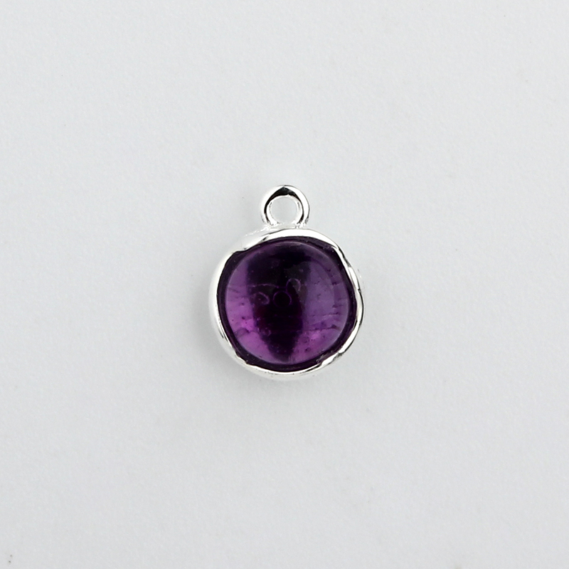 925 Sterling Silverround Pendant Mounting For 6.5Mm Gemstone Diy