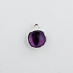 925 Sterling Silverround Pendant Mounting For 6.5Mm Gemstone Diy