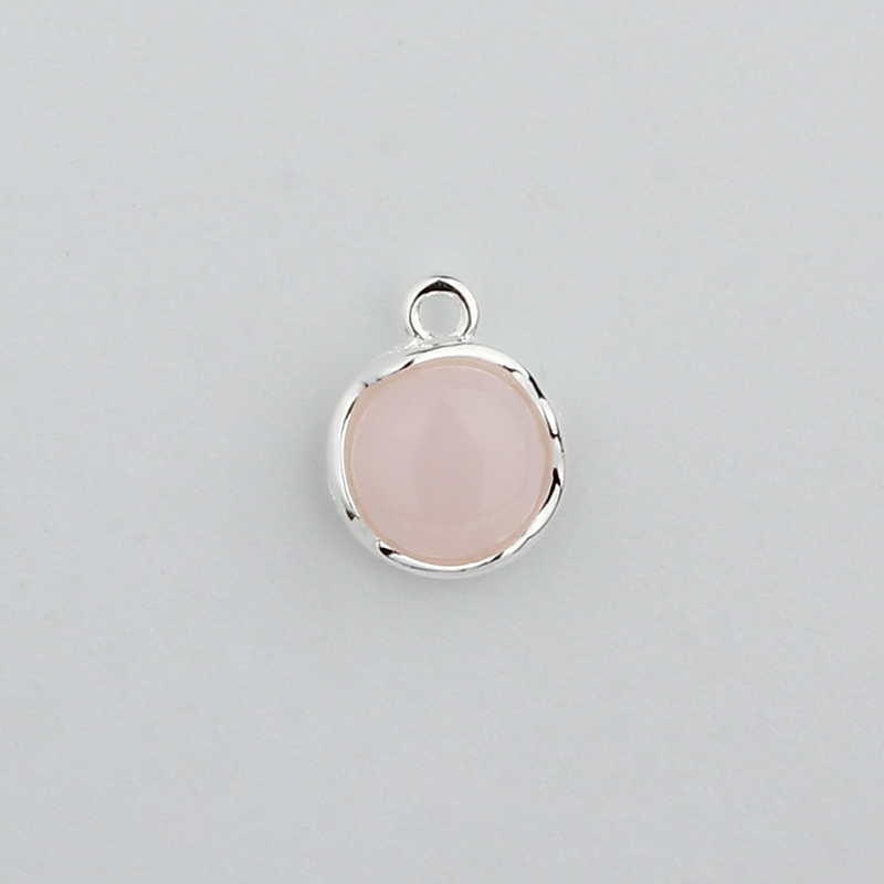 925 Sterling Silverround Pendant Mounting For 6.5Mm Gemstone Diy