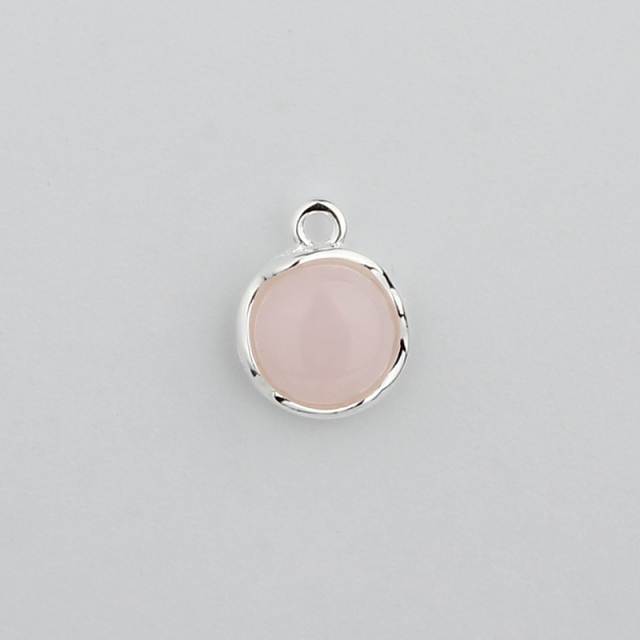 925 Sterling Silverround Pendant Mounting For 6.5Mm Gemstone Diy