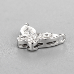 925 Sterling Silver CZ Butterfly Connector Charms,approx 11*5*8.24mm