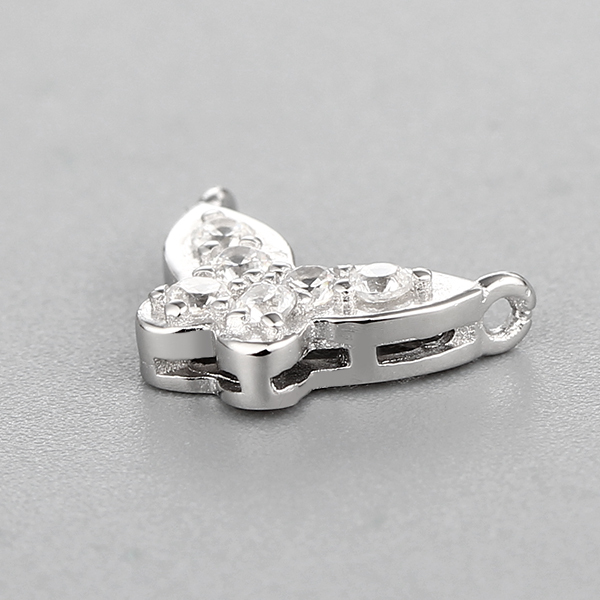 925 Sterling Silver CZ Butterfly Connector Charms,approx 11*5*8.24mm