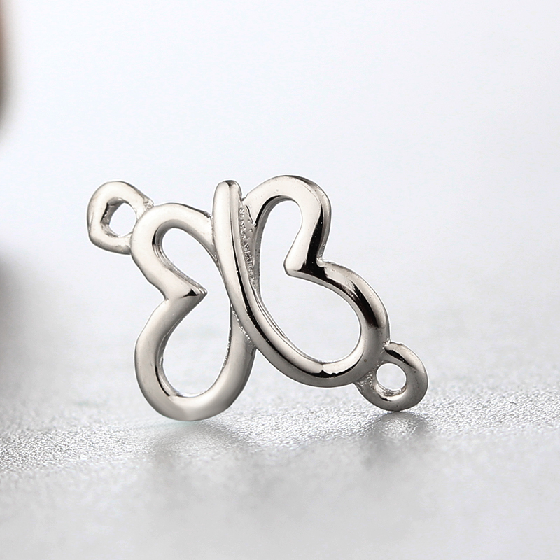 925 Sterling Silver Hollow Butterfly Connector Charms,approx 7.59*9.3mm
