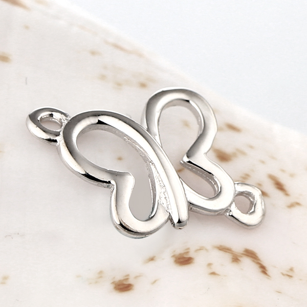 925 Sterling Silver Hollow Butterfly Connector Charms,approx 7.59*9.3mm