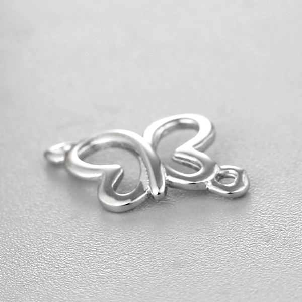 925 Sterling Silver Hollow Butterfly Connector Charms,approx 7.59*9.3mm