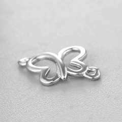 925 Sterling Silver Hollow Butterfly Connector Charms,approx 7.59*9.3mm