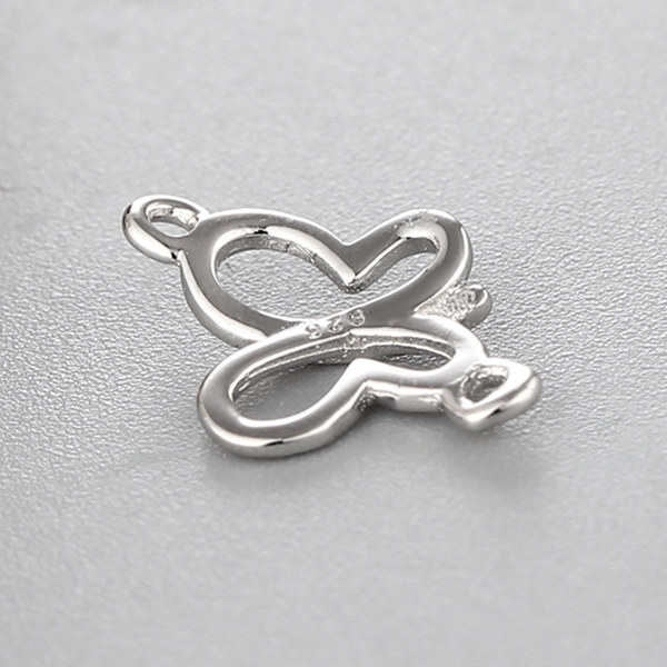 925 Sterling Silver Hollow Butterfly Connector Charms,approx 7.59*9.3mm