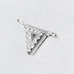 925 Sterling Silver CZ Triangle Connector Charm,approx 6mm