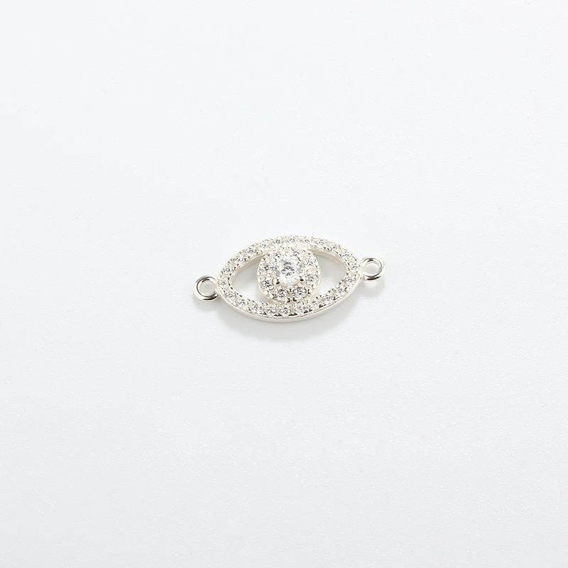 925 Sterling Silver CZ Connector Charms,approx 19.5*9.5mm