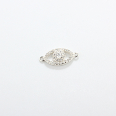925 Sterling Silver CZ Connector Charms,approx 19.5*9.5mm