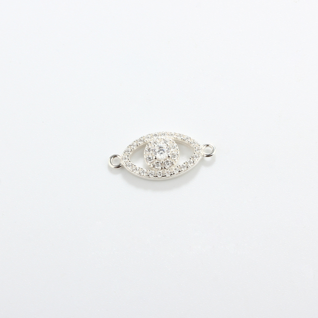 925 Sterling Silver CZ Connector Charms,approx 19.5*9.5mm