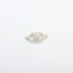 925 Sterling Silver CZ Connector Charms,approx 19.5*9.5mm