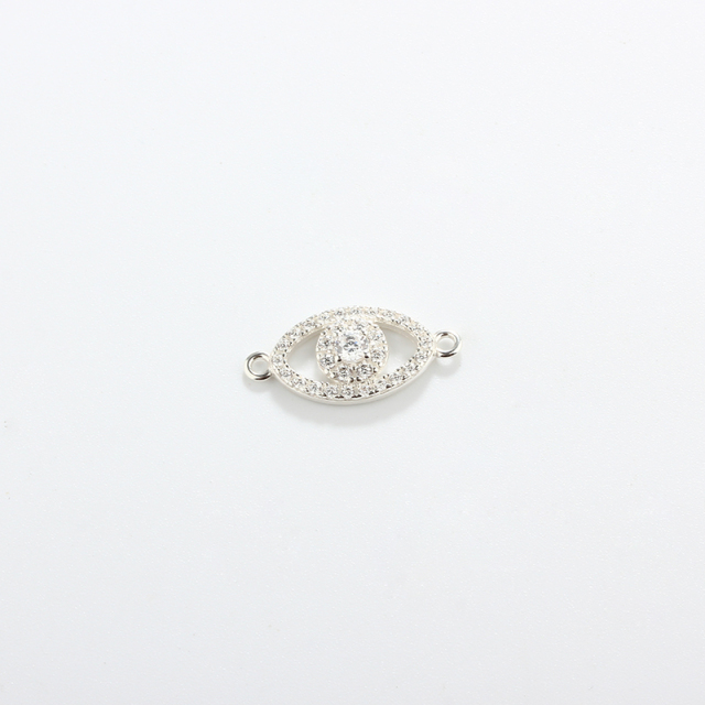 925 Sterling Silver CZ Connector Charms,approx 19.5*9.5mm