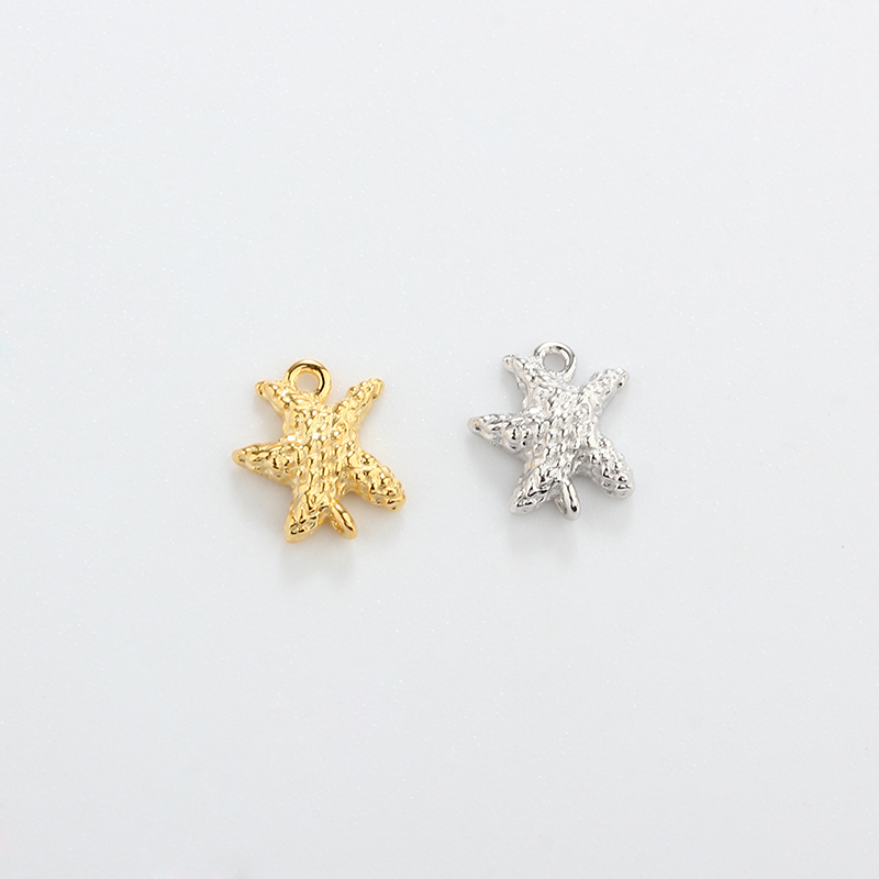 925 Sterling Silver Ocean Starfish 8mm Connector Charms