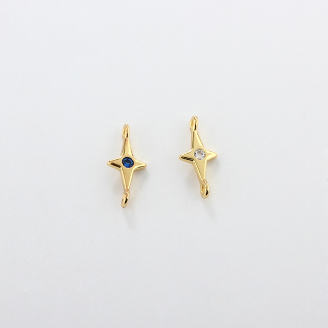 925 Sterling Silver Small Star 4-Pointed Connector,approx 5.5*12mm