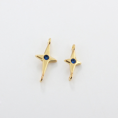 925 Sterling Silver Small Star 4-Pointed Connector,approx 5.5*12mm