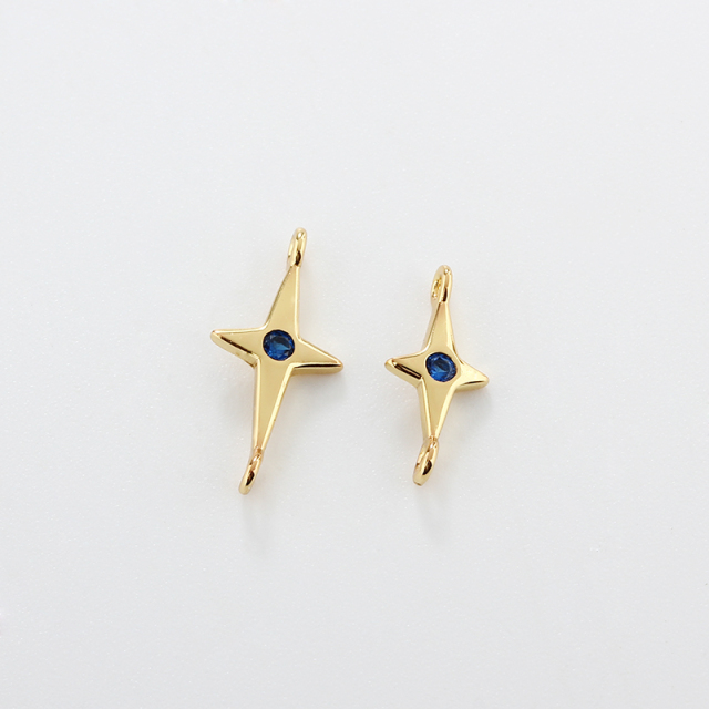 925 Sterling Silver Small Star 4-Pointed Connector,approx 5.5*12mm