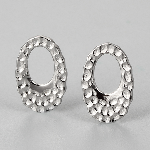 925 Sterling Silver Oval Harmmered Charms