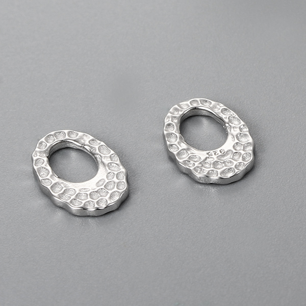925 Sterling Silver Oval Harmmered Charms