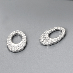 925 Sterling Silver Oval Harmmered Charms