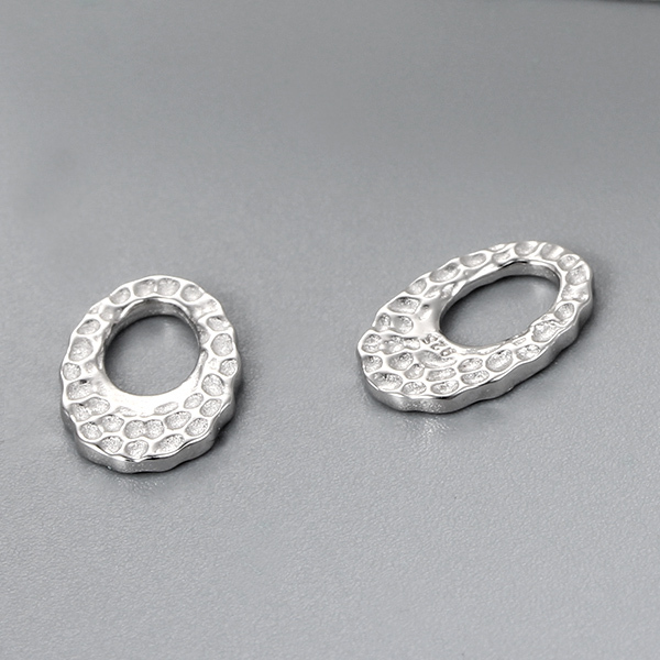 925 Sterling Silver Oval Harmmered Charms
