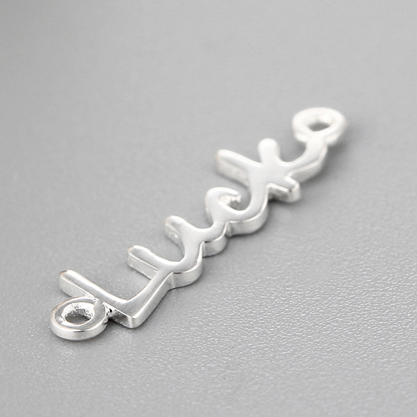 925 Sterling Silver Letter Luky Words Charm