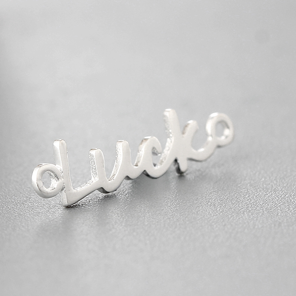 925 Sterling Silver Letter Luky Words Charm