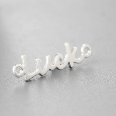 925 Sterling Silver Letter Luky Words Charm