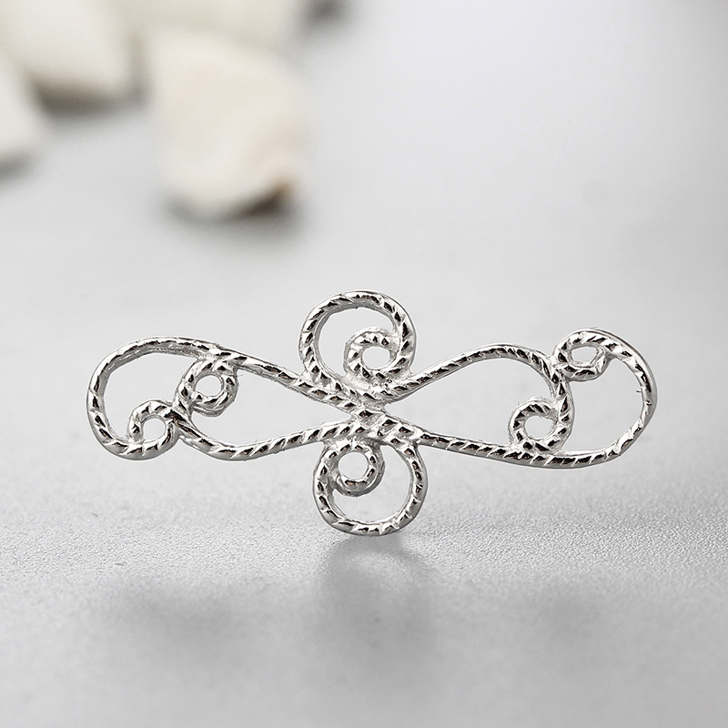 925 Sterling Silver Fancy Hollow Pattern Connector Charms
