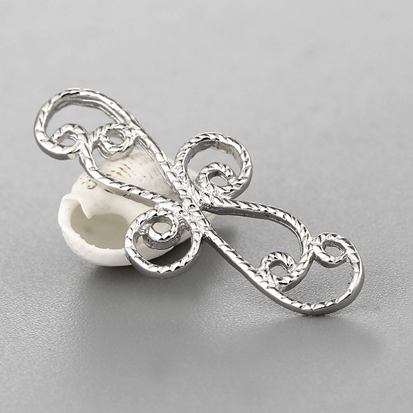 925 Sterling Silver Fancy Hollow Pattern Connector Charms