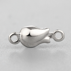 925 Sterling Silver Flower Bud Connector Charms