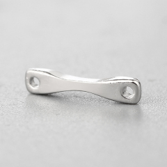 925 Sterling Silver Simple Curved Bar Connector Charms
