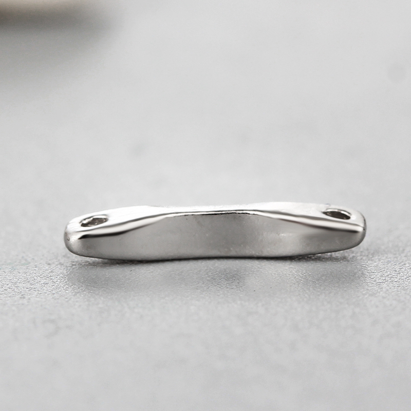 925 Sterling Silver Simple Curved Bar Connector Charms