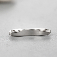 925 Sterling Silver Simple Curved Bar Connector Charms