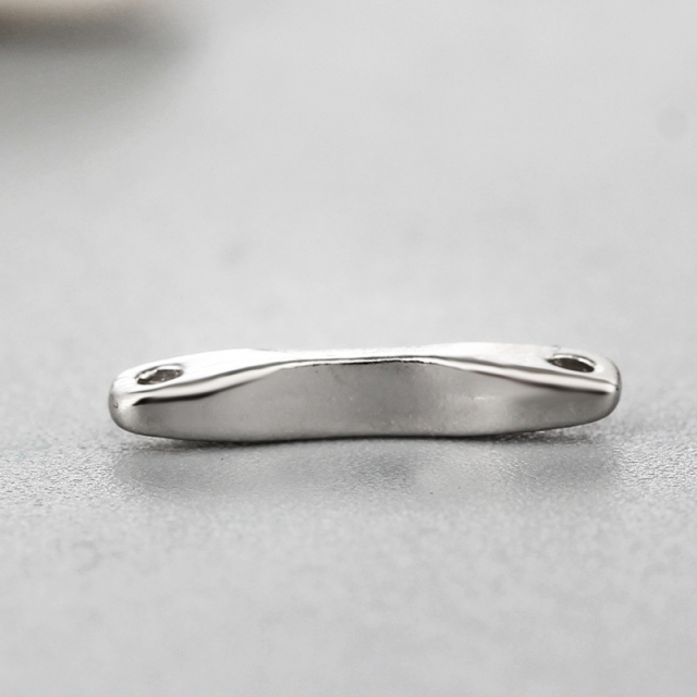 925 Sterling Silver Simple Curved Bar Connector Charms