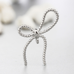 925 Sterling Silver Twist Bow Knot Connector Charms