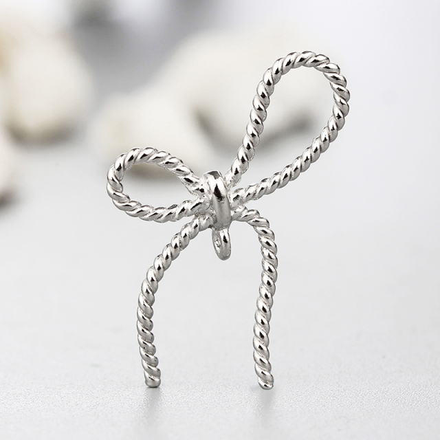 925 Sterling Silver Twist Bow Knot Connector Charms