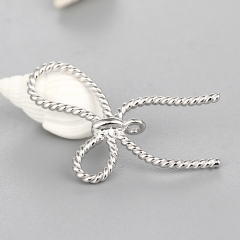 925 Sterling Silver Twist Bow Knot Connector Charms