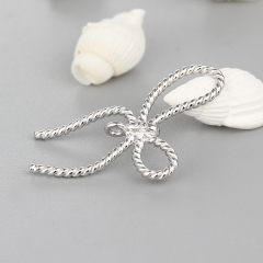 925 Sterling Silver Twist Bow Knot Connector Charms