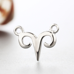 925 Sterling Silver Zodiac Ram Connector Charms