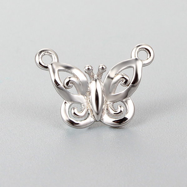 925 Sterling Silver Filigree Butterfly Connector Charm