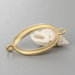 925 Sterling Silver Sandblasting Oval Ring Connectors