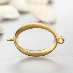 925 Sterling Silver Sandblasting Oval Ring Connectors
