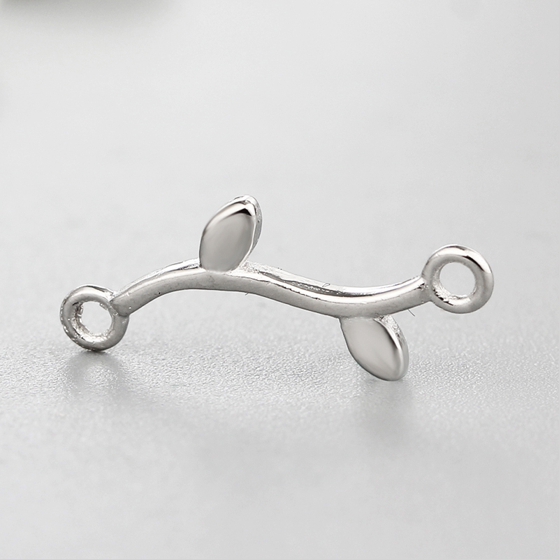 925 Sterling Silver Leaf Branch Connector Charms