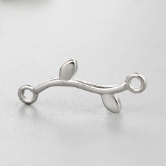 925 Sterling Silver Leaf Branch Connector Charms