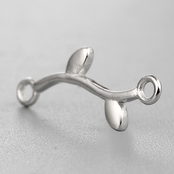 925 Sterling Silver Leaf Branch Connector Charms
