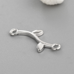 925 Sterling Silver Leaf Branch Connector Charms